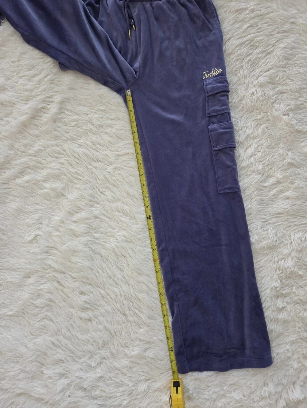 Justice Blue Velour Zip Up Hoodie Track Suit Girls Size L 12/14